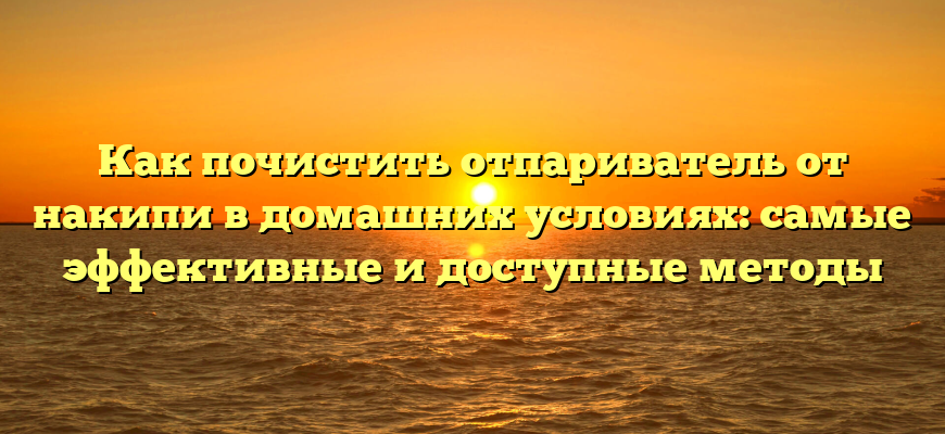 Как почистить отпариватель от накипи в домашних условиях: самые эффективные и доступные методы